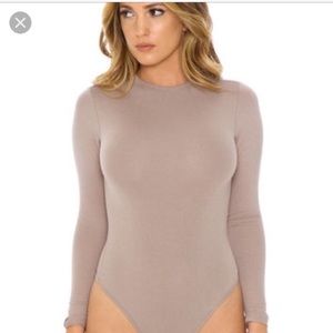 taupe bodysuite as seen on kourtney kardashian